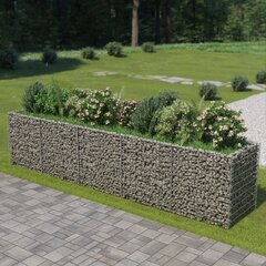 vidaXL gabions, augstā puķu kaste, cinkots tērauds, 450x90x100 cm цена и информация | Ящики для рассады | 220.lv