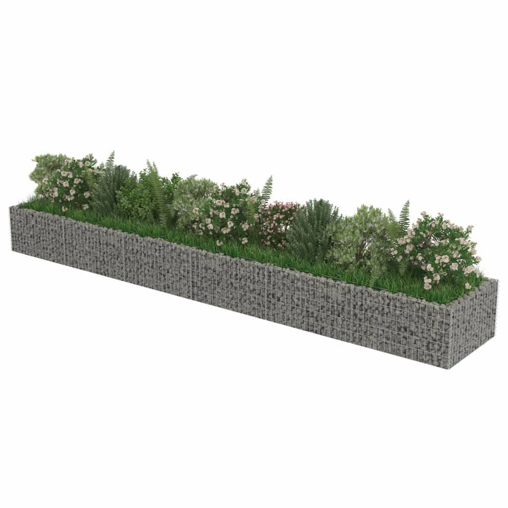 vidaXL gabions, augstā puķu kaste, cinkots tērauds, 540x90x50 cm cena un informācija | Puķu podi | 220.lv