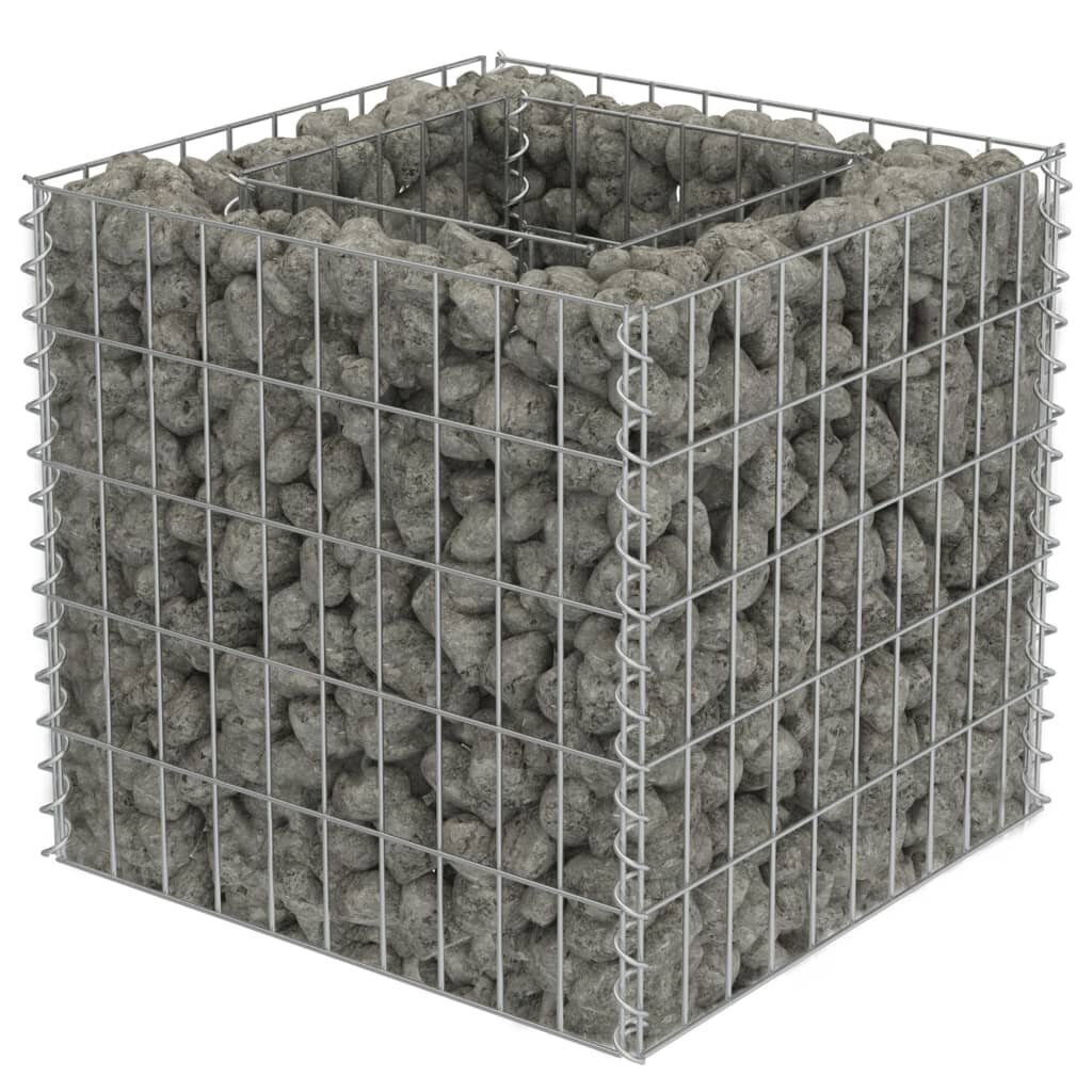 vidaXL gabions, augstā puķu kaste, cinkots tērauds, 50x50x50 cm cena un informācija | Puķu podi | 220.lv