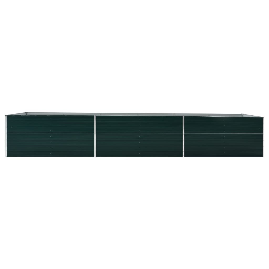vidaXL augstā puķu kaste, cinkots tērauds, 480x80x77 cm, zaļa cena un informācija | Balkona kastes | 220.lv