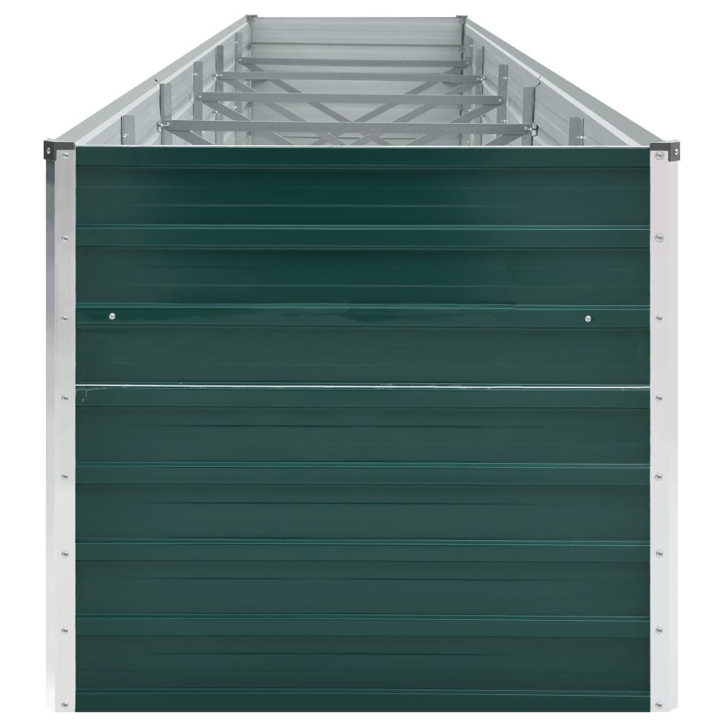 vidaXL augstā puķu kaste, cinkots tērauds, 480x80x77 cm, zaļa cena un informācija | Balkona kastes | 220.lv
