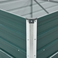 vidaXL augstā puķu kaste, cinkots tērauds, 600x80x45 cm, zaļa cena un informācija | Balkona kastes | 220.lv