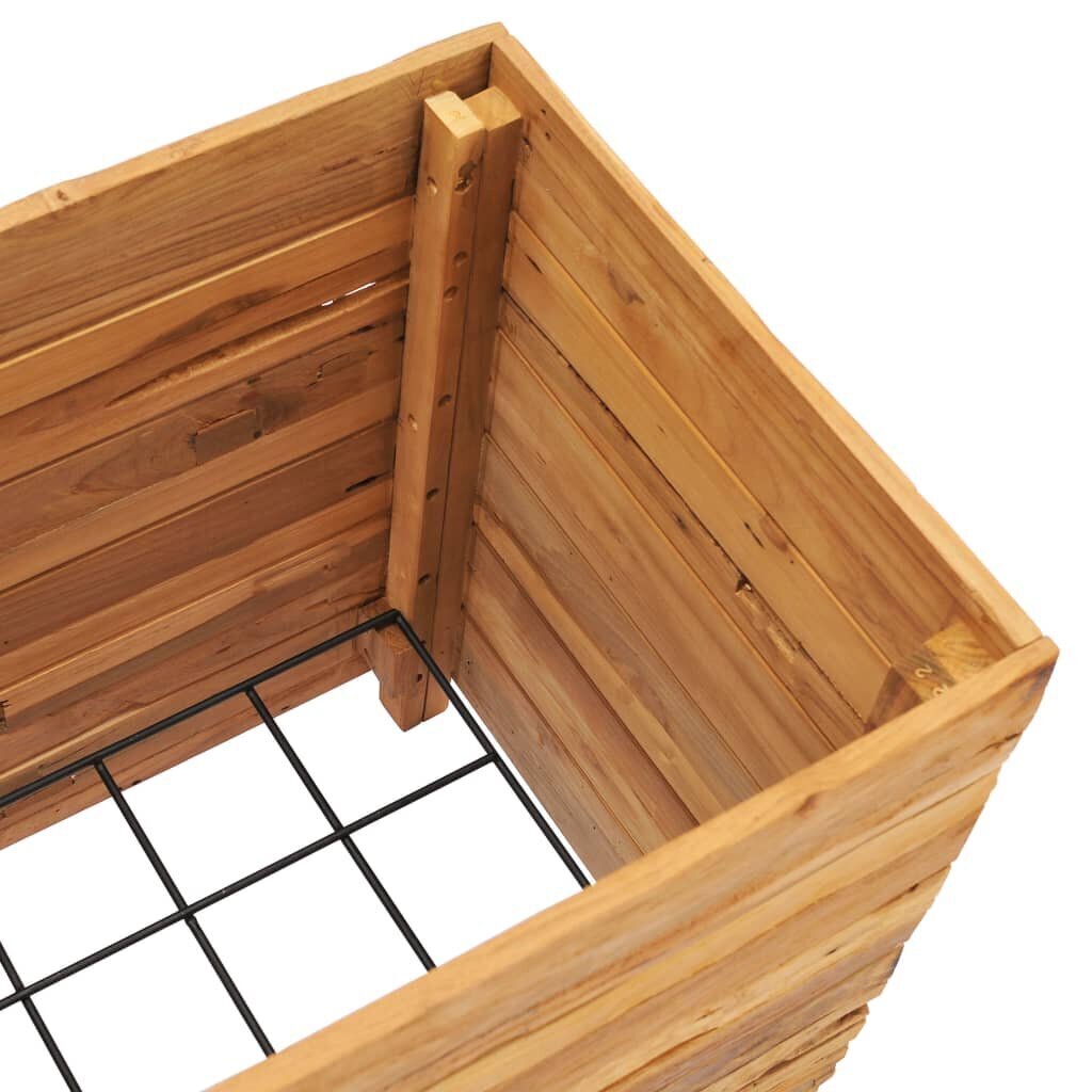 vidaXL augstā puķu kaste, 50x40x55 cm, pārstrādāts tīkkoks un tērauds cena un informācija | Balkona kastes | 220.lv