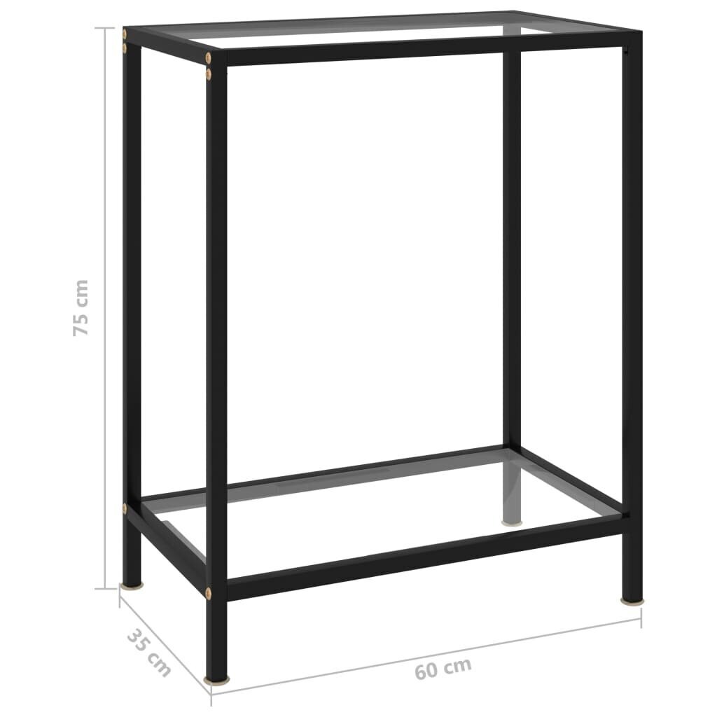 vidaXL konsoles galdiņš, 60x35x75 cm, rūdīts stikls, caurspīdīgs cena un informācija | Žurnālgaldiņi | 220.lv
