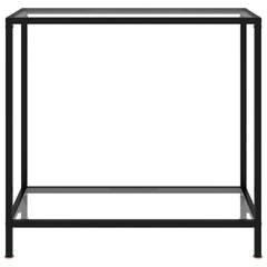 vidaXL konsoles galdiņš, 80x35x75 cm, rūdīts stikls, caurspīdīgs цена и информация | Журнальные столики | 220.lv