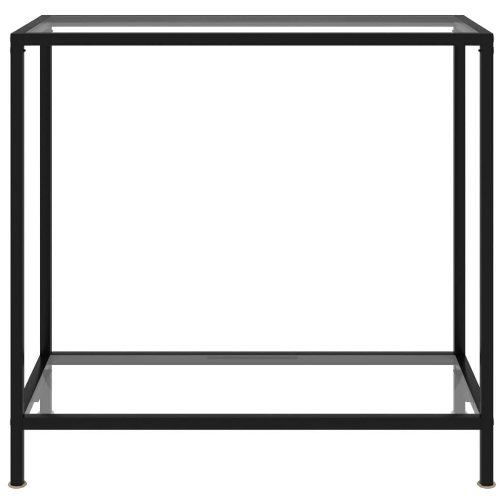 vidaXL konsoles galdiņš, 80x35x75 cm, rūdīts stikls, caurspīdīgs цена и информация | Žurnālgaldiņi | 220.lv
