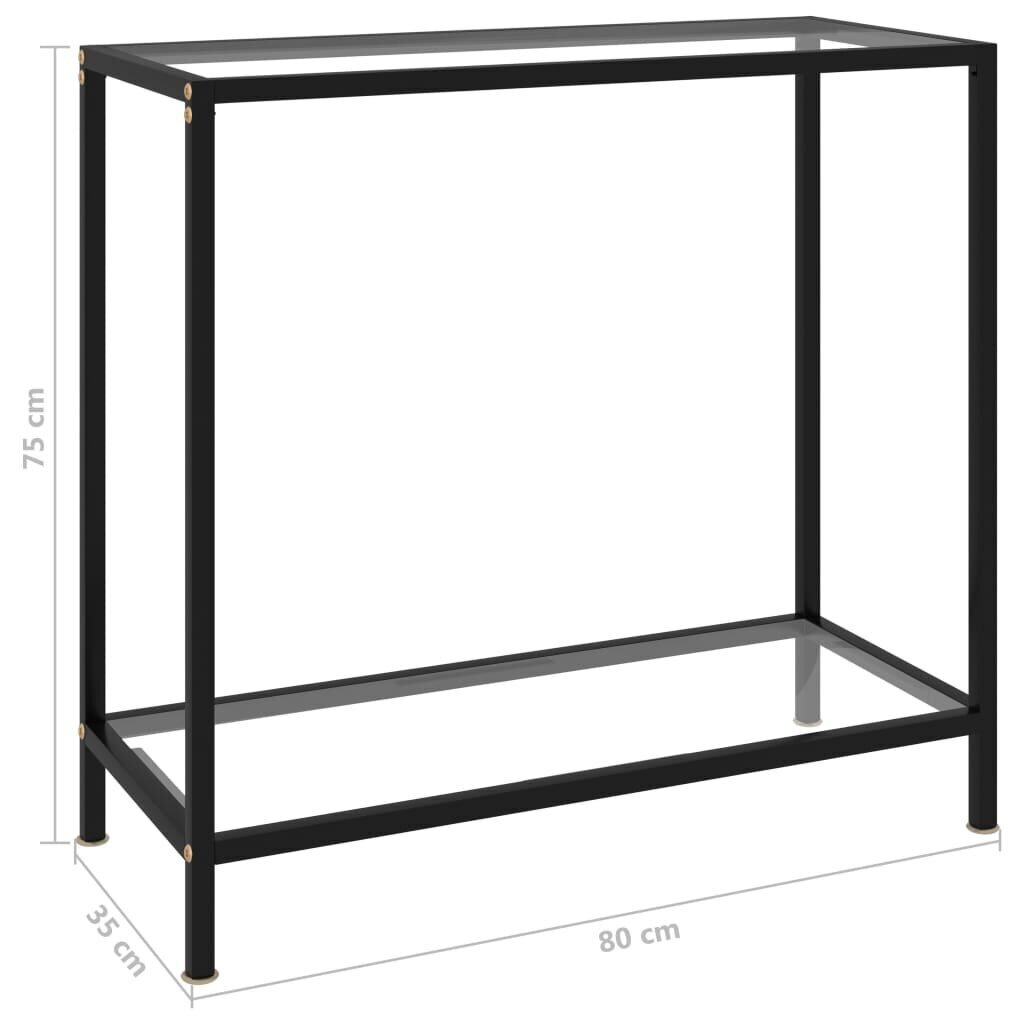 vidaXL konsoles galdiņš, 80x35x75 cm, rūdīts stikls, caurspīdīgs цена и информация | Žurnālgaldiņi | 220.lv