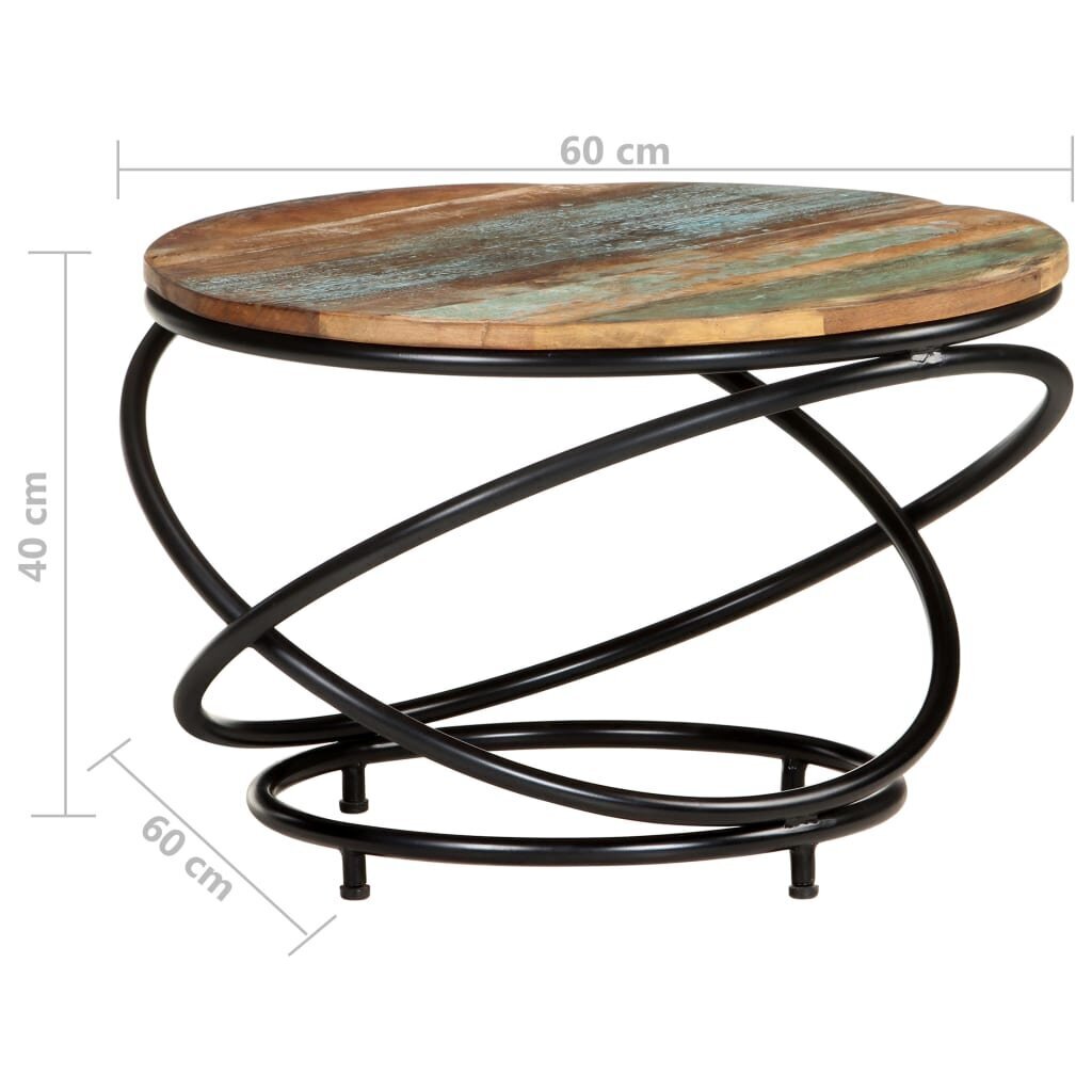 vidaXL kafijas galdiņš, 60x60x40 cm, pārstrādāts masīvkoks cena un informācija | Žurnālgaldiņi | 220.lv