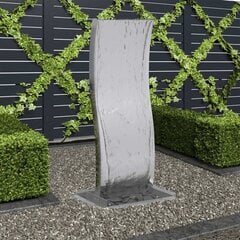 vidaXL dārza strūklaka ar sūkni, izliekta, nerūsējošs tērauds, 90 cm cena un informācija | Dārza dekori | 220.lv