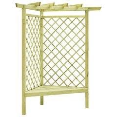 vidaXL stūra pergola ar sēdekli, 130x130x197 cm, impregnēta priede цена и информация | Декоры для сада | 220.lv