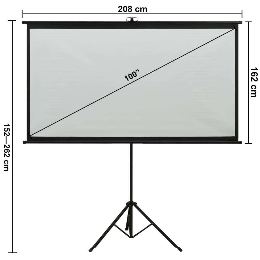 vidaXL projekcijas ekrāns ar statīvu, 100", 4:3 cena un informācija | Ekrāni projektoriem | 220.lv