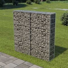 vidaXL gabions ar vāku, cinkots tērauds, 100x20x100 cm цена и информация | Заборы и принадлежности к ним | 220.lv