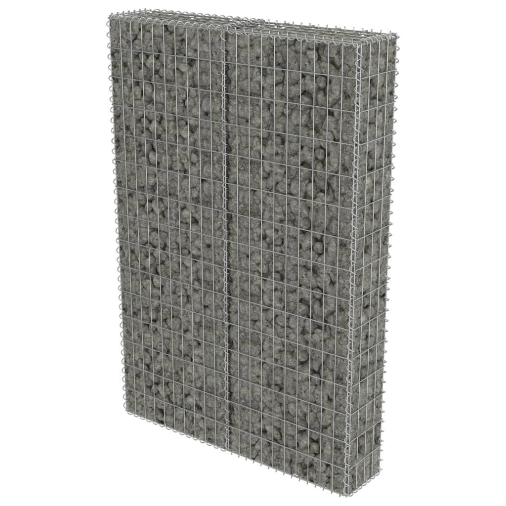 vidaXL gabions ar vāku, cinkots tērauds, 100x20x150 cm цена и информация | Žogi un piederumi | 220.lv