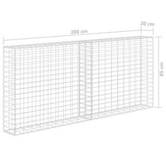 vidaXL gabions ar vāku, cinkots tērauds, 200x20x85 cm cena un informācija | Žogi un piederumi | 220.lv