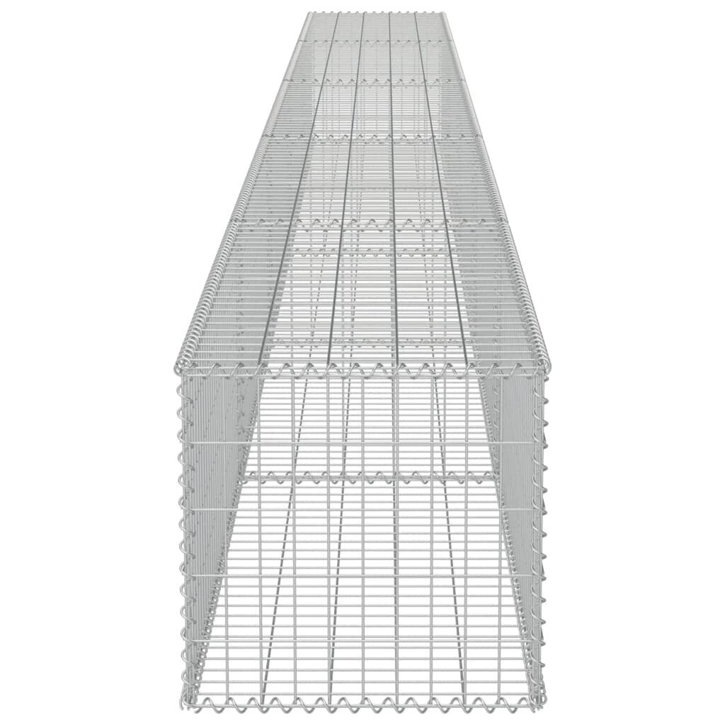 vidaXL gabions ar vāku, cinkots tērauds, 600x50x50 cm cena un informācija | Žogi un piederumi | 220.lv