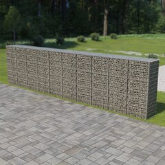 vidaXL gabions ar vāku, cinkots tērauds, 600x50x150 cm cena un informācija | Žogi un piederumi | 220.lv