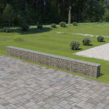 vidaXL gabions ar vāku, cinkots tērauds, 600x30x50 cm cena un informācija | Žogi un piederumi | 220.lv