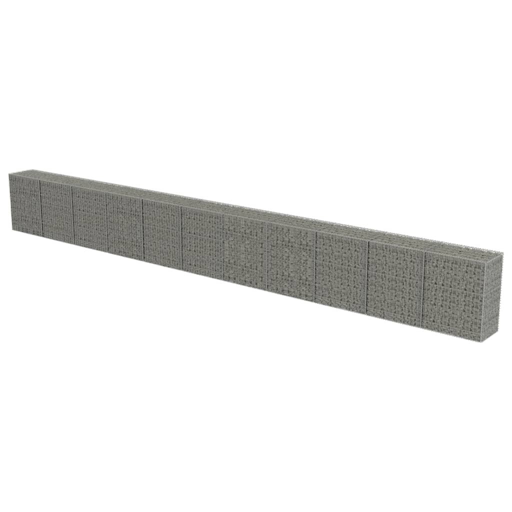 vidaXL gabions ar vāku, cinkots tērauds, 900x50x100 cm cena un informācija | Žogi un piederumi | 220.lv