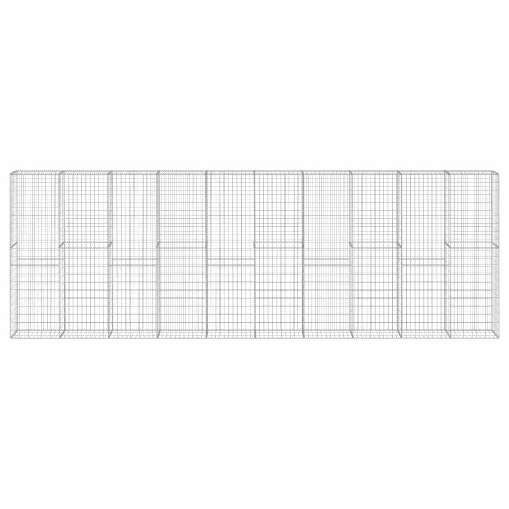 vidaXL gabions ar vāku, cinkots tērauds, 600x30x200 cm cena un informācija | Žogi un piederumi | 220.lv