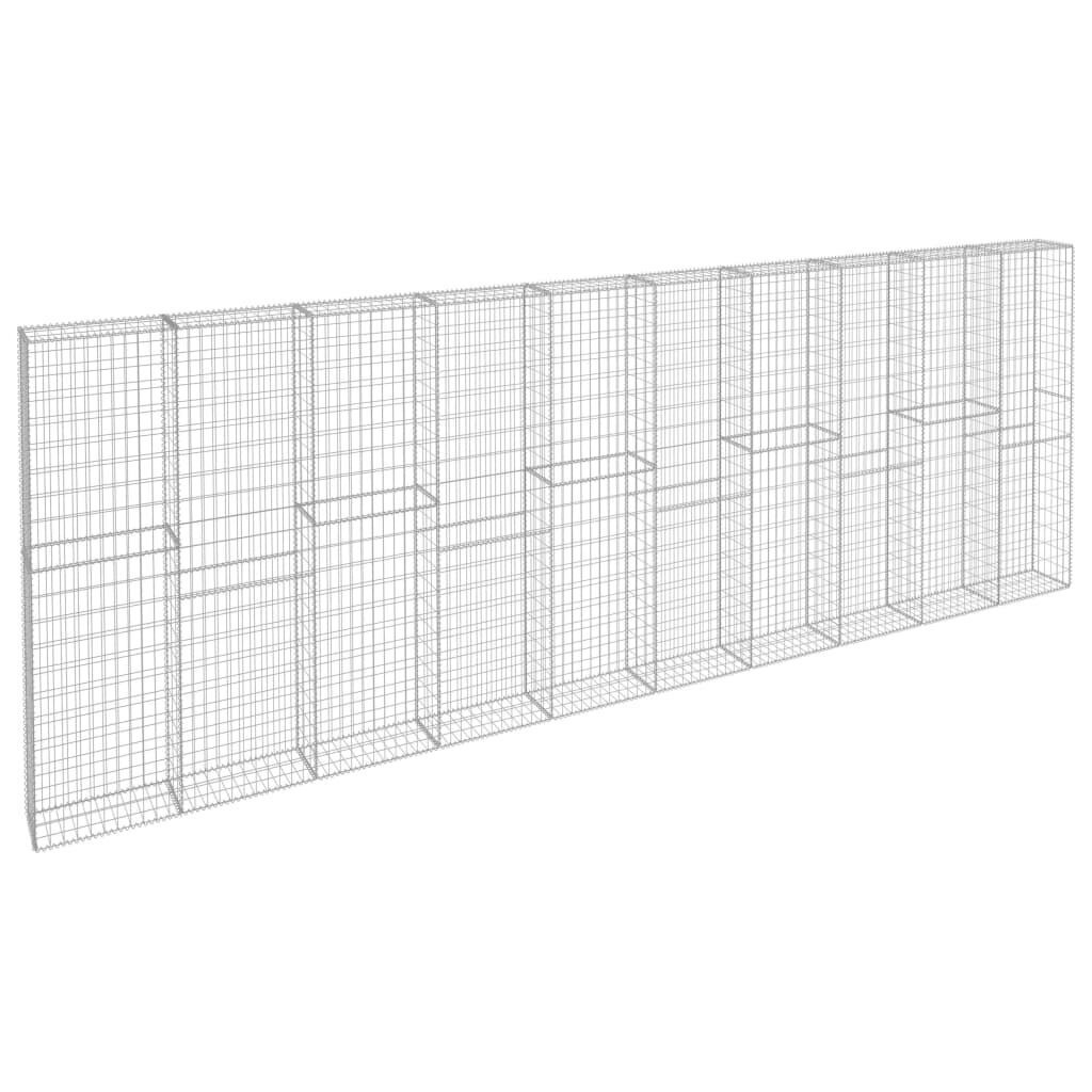 vidaXL gabions ar vāku, cinkots tērauds, 600x30x200 cm cena un informācija | Žogi un piederumi | 220.lv