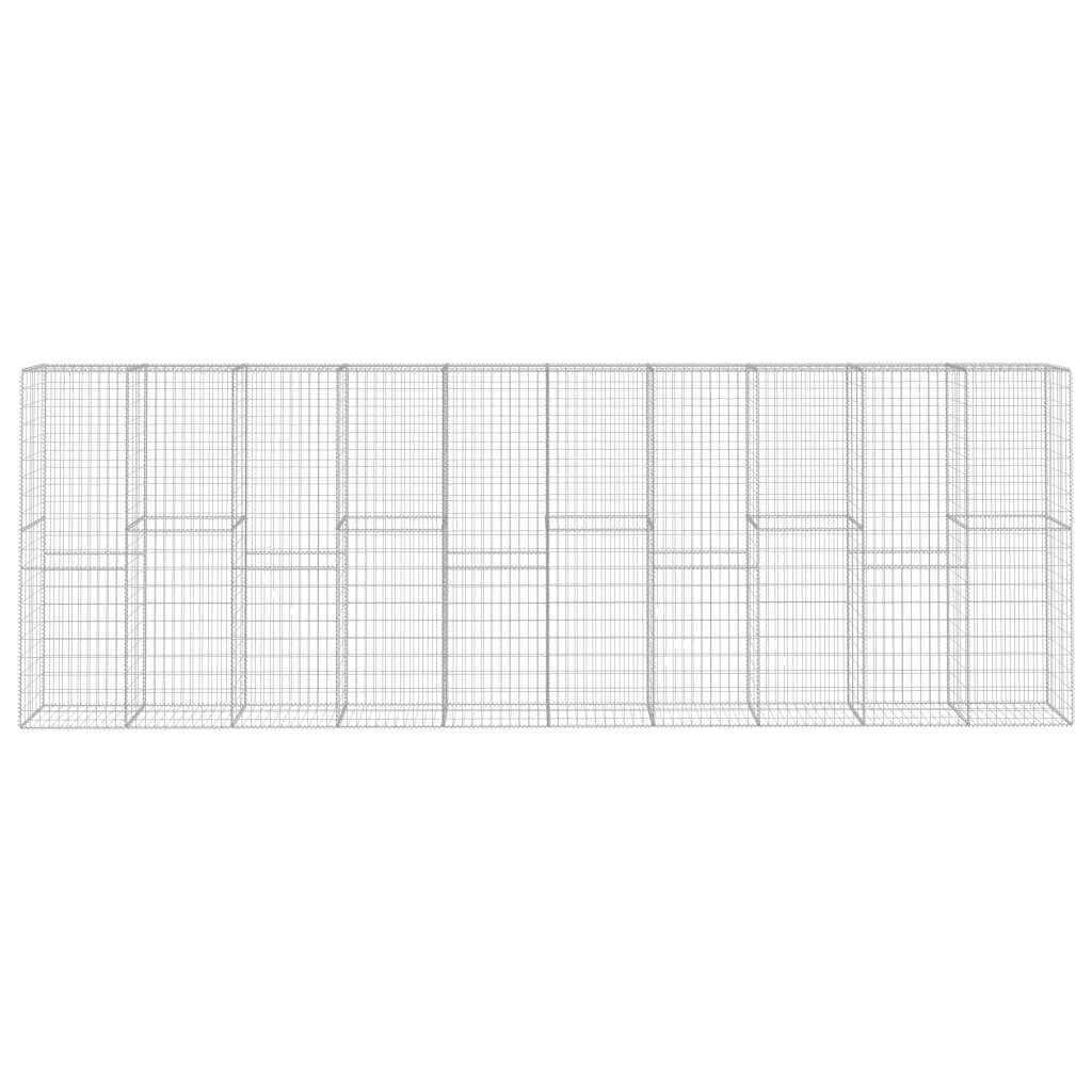 vidaXL gabions ar vāku, cinkots tērauds, 600x50x200 cm cena un informācija | Žogi un piederumi | 220.lv