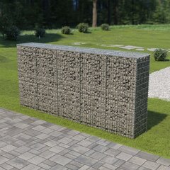 vidaXL gabions ar vāku, cinkots tērauds, 300x50x150 cm цена и информация | Заборы и принадлежности к ним | 220.lv