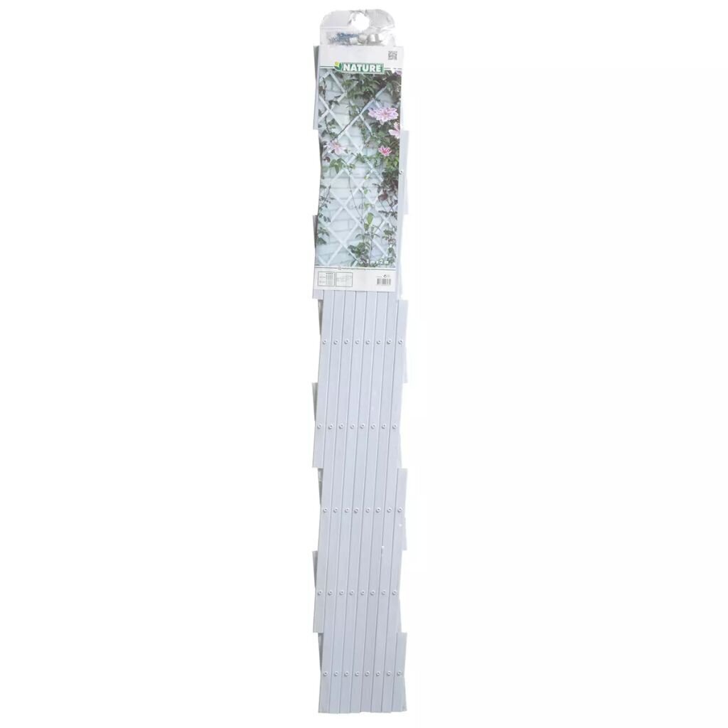 Nature dārza špalera, 100x200 cm, balts PVC, 6040703 cena un informācija | Žogi un piederumi | 220.lv