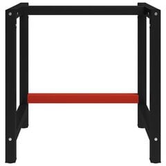 vidaXL darba galda rāmis, metāls, 80x57x79 cm, melns un sarkans цена и информация | Другие принадлежности для мебели | 220.lv