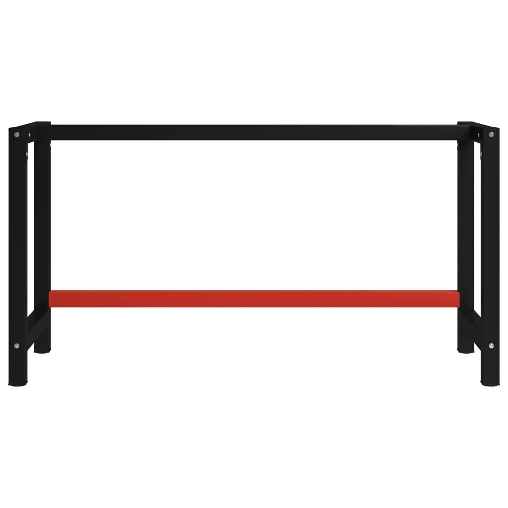 vidaXL darba galda rāmis, metāls, 150x57x79 cm, melns un sarkans cena un informācija | Citi piederumi mēbelēm | 220.lv