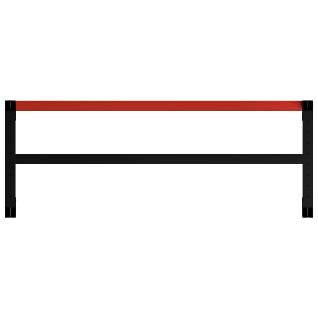vidaXL darba galda rāmis, metāls, 150x57x79 cm, melns un sarkans cena un informācija | Citi piederumi mēbelēm | 220.lv