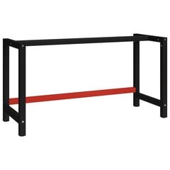 vidaXL darba galda rāmis, metāls, 150x57x79 cm, melns un sarkans цена и информация | Другие принадлежности для мебели | 220.lv