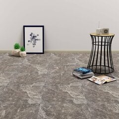 vidaXL grīdas flīzes, pašlīmējošas, 5,11 m², PVC, melna marmora krāsa cena un informācija | Āra grīdas segumi | 220.lv