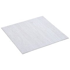 vidaXL grīdas flīzes, pašlīmējošas, 5,11 m², PVC, baltas cena un informācija | Āra grīdas segumi | 220.lv