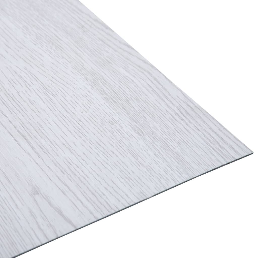 vidaXL grīdas flīzes, pašlīmējošas, 5,11 m², PVC, baltas цена и информация | Āra grīdas segumi | 220.lv