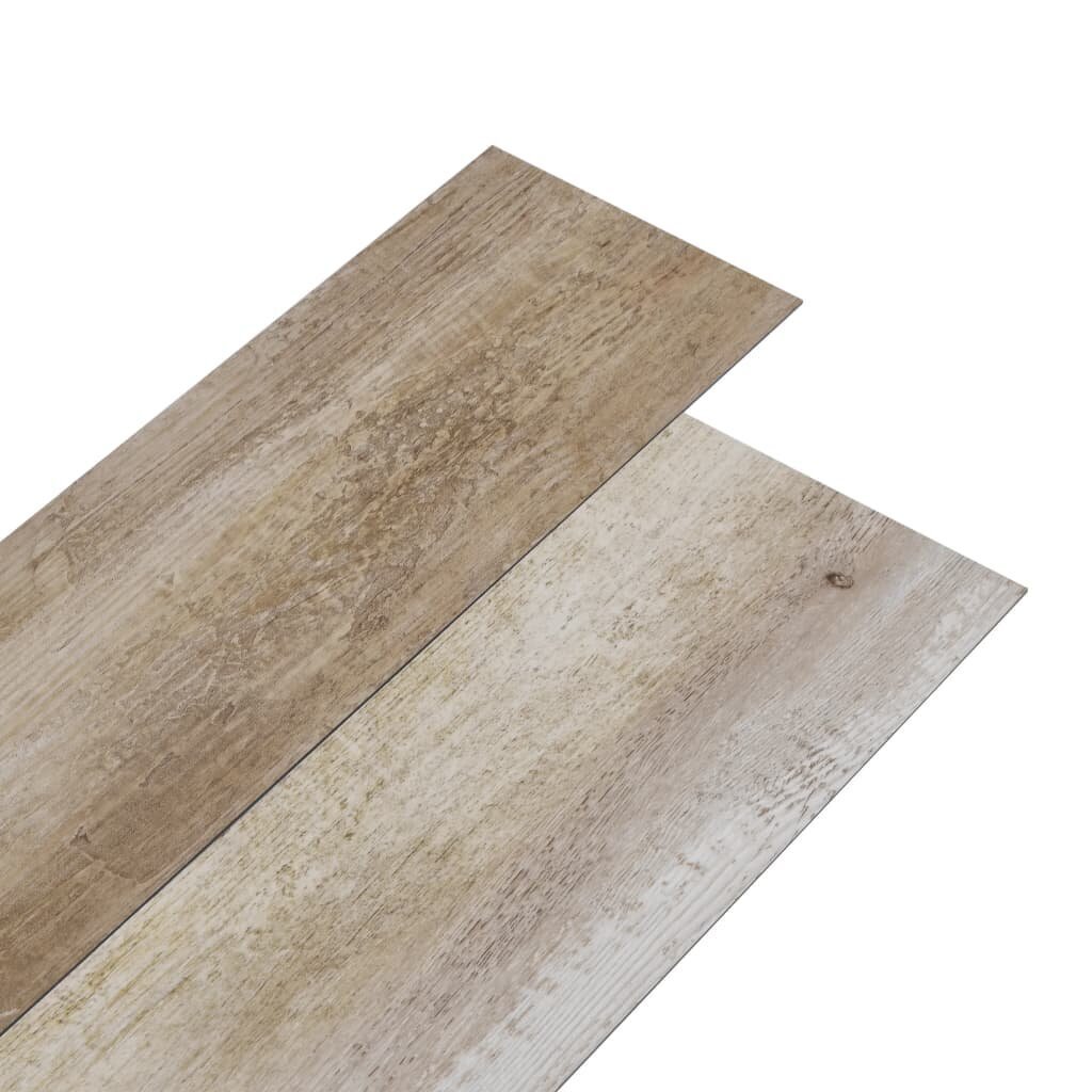 vidaXL grīdas dēļi, pašlīmējoši, 5,02 m², 2 mm, izbalējuša koka PVC cena un informācija | Āra grīdas segumi | 220.lv