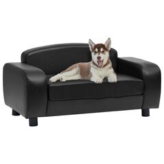 vidaXL suņu dīvāns, melns, 80x50x40 cm, mākslīgā āda цена и информация | Лежаки, домики | 220.lv