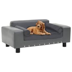 vidaXL suņu dīvāns, pelēks, 81x43x31 cm, plīšs, mākslīgā āda цена и информация | Лежаки, домики | 220.lv