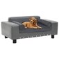 vidaXL suņu dīvāns, pelēks, 81x43x31 cm, plīšs, mākslīgā āda cena un informācija | Suņu gultas, spilveni, būdas | 220.lv