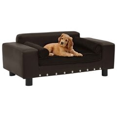 vidaXL suņu dīvāns, brūns, 81x43x31 cm, plīšs, mākslīgā āda цена и информация | Лежаки, домики | 220.lv