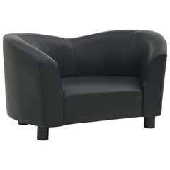 vidaXL suņu dīvāns, melns, 67x41x39 cm, mākslīgā āda цена и информация | Лежаки, домики | 220.lv