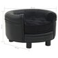 vidaXL suņu dīvāns, melns, 48x48x32 cm, plīšs, mākslīgā āda cena un informācija | Suņu gultas, spilveni, būdas | 220.lv