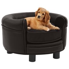 vidaXL suņu dīvāns, brūns, 48x48x32 cm, plīšs, mākslīgā āda цена и информация | Лежаки, домики | 220.lv