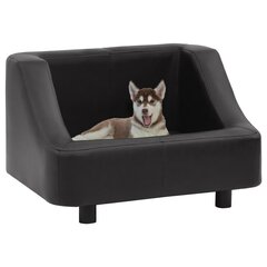 vidaXL suņu dīvāns, melns, 67x52x40 cm, mākslīgā āda cena un informācija | Suņu gultas, spilveni, būdas | 220.lv
