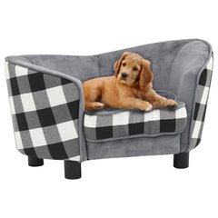 vidaXL dīvāns suņiem, pelēks, 68x38x38 cm, plīšs цена и информация | Лежаки, домики | 220.lv
