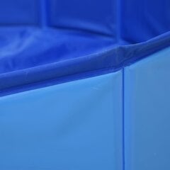 vidaXL suņu baseins, salokāms, zils, 120x30 cm, PVC цена и информация | Средства по уходу за животными | 220.lv
