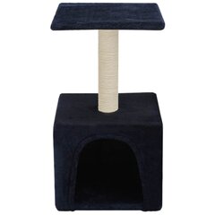 vidaXL kaķu māja ar sizala stabu nagu asināšanai, 55 cm, tumši zila cena un informācija | Kaķu mājas, nagu asināmie | 220.lv