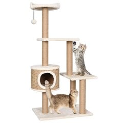 vidaXL kaķu māja ar stabiem nagu asināšanai, 123 cm, jūraszāles cena un informācija | Kaķu mājas, nagu asināmie | 220.lv