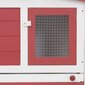 vidaXL trušu būris, sarkans un balts, 204x45x85 cm, koks cena un informācija | Būri un aksesuāri grauzējiem | 220.lv