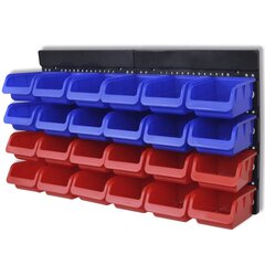 Plastmasas kastes garāžai 24 gb, liekamas pie sienas, zilas,sarkanas цена и информация | Ящики для инструментов, держатели | 220.lv