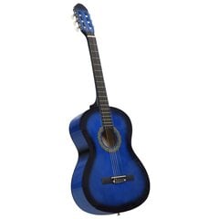 vidaXL klasiskā ģitāra iesācējiem ar somu, zila, 4/4, 39" cena un informācija | Ģitāras | 220.lv